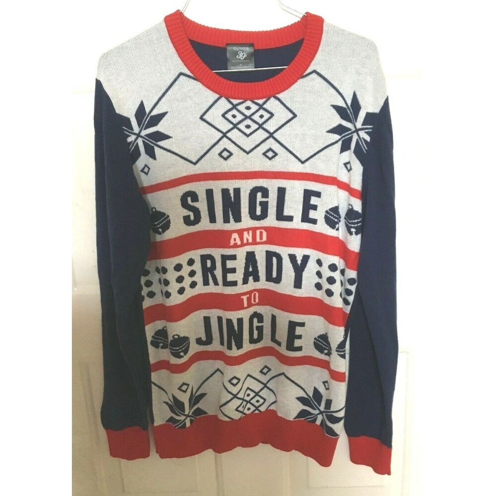 Walnut & 39th Christmas Holiday Sweater Single & Ready To Jingle Men's M EUC